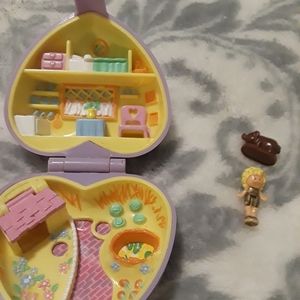 Vintage Polly Pocket Blue Bird with miniature Polly and pig